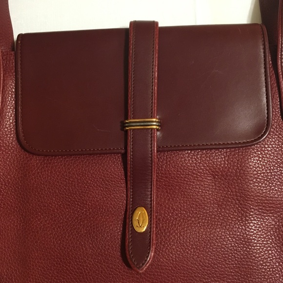 Must De Cartier Paris Maroon/Wine Leather Bag - Picture 2 of 8